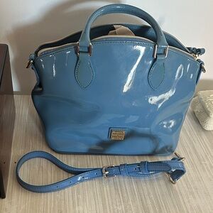 Blue Patent Leather Handbag